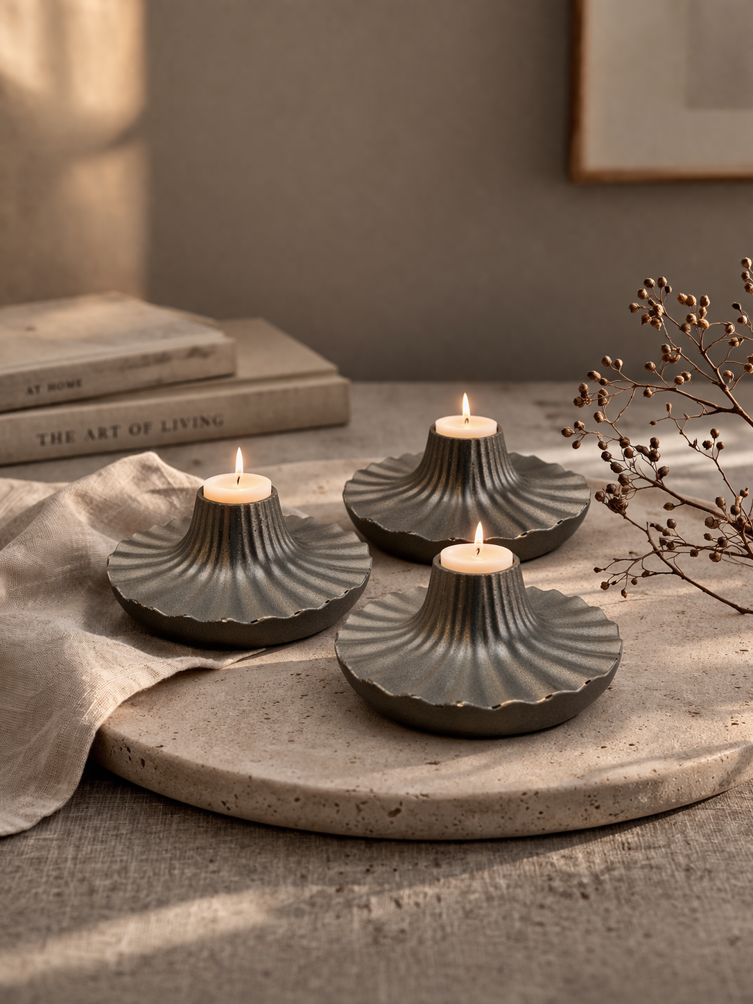 Rankų darbo betoninė žvakidė - Image 9